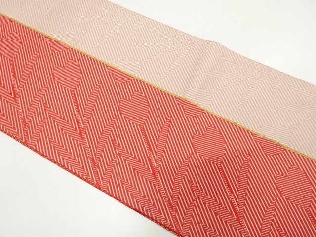 JAPANESE KIMONO / ANTIQUE HASSUN OBI / WOVEN TULIP